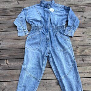 Forever 21 Light Blue Denim Utility Jumpsuit